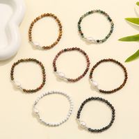 Vintage Style Solid Color Natural Stone Freshwater Pearl Copper Bracelets main image 9