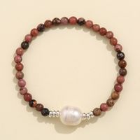 Vintage Style Solid Color Natural Stone Freshwater Pearl Copper Bracelets main image 6