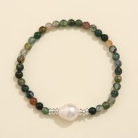 Vintage Style Solid Color Natural Stone Freshwater Pearl Copper Bracelets main image 3