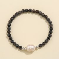 Vintage Style Solid Color Natural Stone Freshwater Pearl Copper Bracelets main image 2