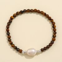 Vintage Style Solid Color Natural Stone Freshwater Pearl Copper Bracelets main image 5