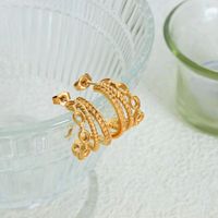 1 Pair Elegant Simple Style Geometric Plating Stainless Steel 18k Gold Plated Earrings main image 1