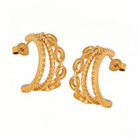 1 Pair Elegant Simple Style Geometric Plating Stainless Steel 18k Gold Plated Earrings main image 4