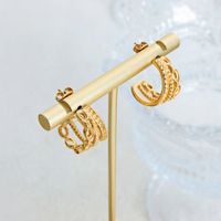 1 Pair Elegant Simple Style Geometric Plating Stainless Steel 18k Gold Plated Earrings main image 3