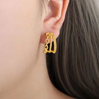 1 Pair Elegant Simple Style Geometric Plating Stainless Steel 18k Gold Plated Earrings main image 5