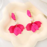 1 Pair Simple Style Leaf Stoving Varnish Arylic Drop Earrings main image 4