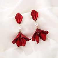 1 Pair Simple Style Leaf Stoving Varnish Arylic Drop Earrings sku image 1