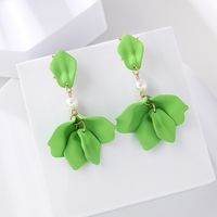 1 Pair Simple Style Leaf Stoving Varnish Arylic Drop Earrings sku image 9
