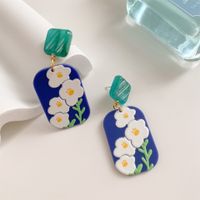 1 Pair Simple Style Rabbit Printing Arylic Drop Earrings sku image 2