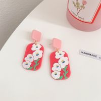 1 Pair Simple Style Rabbit Printing Arylic Drop Earrings sku image 4