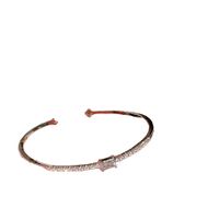 Simple Style Solid Color Copper Plating Inlay Zircon Cuff Bracelets main image 3