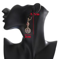 1 Pair Sweet Flower Plating Inlay Alloy Artificial Diamond Drop Earrings main image 2