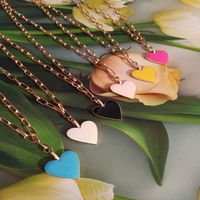 Retro Heart Shape Alloy Enamel Plating Women's Pendant Necklace main image 4