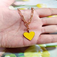 Retro Heart Shape Alloy Enamel Plating Women's Pendant Necklace sku image 5