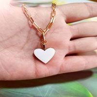 Retro Heart Shape Alloy Enamel Plating Women's Pendant Necklace sku image 1