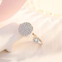 Simple Style Round Metal Plating Inlay Zircon Women's Open Rings main image 4