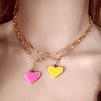 Retro Heart Shape Alloy Enamel Plating Women's Pendant Necklace main image 2