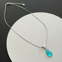 Retro Water Droplets Stainless Steel Alloy Plating Inlay Resin Women's Pendant Necklace main image 5