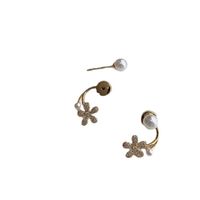 1 Pair Pastoral Simple Style Flower Inlay Copper Zircon Ear Studs main image 4