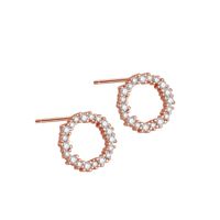 1 Pair Simple Style Circle Inlay Sterling Silver Artificial Diamond Ear Studs sku image 3