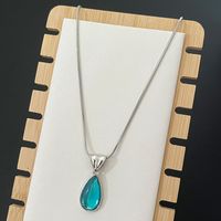 Retro Water Droplets Stainless Steel Alloy Plating Inlay Resin Women's Pendant Necklace sku image 1