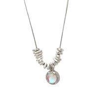 Streetwear Round Alloy Plating Inlay Glass Women's Pendant Necklace main image 2