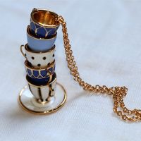 Funny Cup Copper Plating Earrings Necklace sku image 3