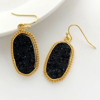Simple Style Oval Metal Plating Inlay Resin Women's Earrings Necklace sku image 3