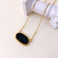 Simple Style Oval Metal Plating Inlay Resin Women's Earrings Necklace sku image 7