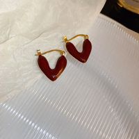 1 Pair Vintage Style Heart Shape Plating Alloy Drop Earrings sku image 3