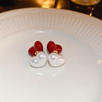 1 Pair Vintage Style Heart Shape Plating Alloy Drop Earrings sku image 17