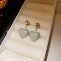 1 Pair Vintage Style Heart Shape Plating Alloy Drop Earrings sku image 15