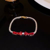 Sweet Heart Shape Copper Plating Inlay Zircon Bracelets sku image 5