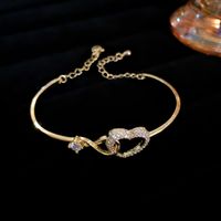 Sweet Heart Shape Copper Plating Inlay Zircon Bracelets sku image 25