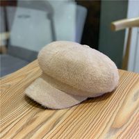 Women's Elegant Classic Style Solid Color Curved Eaves Beret Hat sku image 1