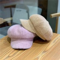 Women's Elegant Classic Style Solid Color Curved Eaves Beret Hat main image 2