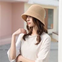 Women's Simple Style Classic Style Solid Color Wide Eaves Bucket Hat sku image 1