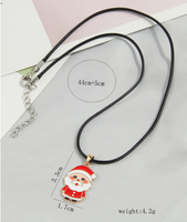 Cute Santa Claus Alloy Wax Rope Enamel Christmas Women's Pendant Necklace main image 3