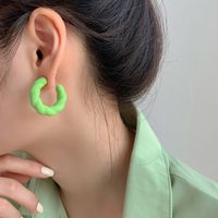 Wholesale Jewelry Sweet Solid Color Arylic Spray Paint Ear Studs sku image 3