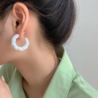 Wholesale Jewelry Sweet Solid Color Arylic Spray Paint Ear Studs sku image 2