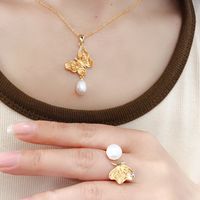 Elegant Lady Geometric Freshwater Pearl Rings Earrings Necklace In Bulk main image 5