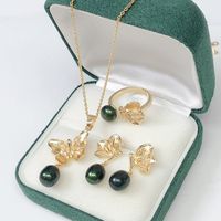 Elegant Lady Geometric Freshwater Pearl Rings Earrings Necklace In Bulk main image 3