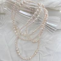 Elegant Lady Simple Style Solid Color Freshwater Pearl Necklace In Bulk main image 2