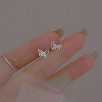 1 Pair Fairy Style Elegant Star Butterfly Bow Knot Plating Inlay Alloy Zircon Ear Studs sku image 5