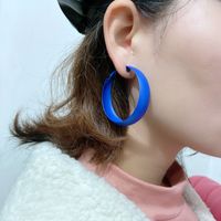 1 Pair Lady Geometric Spray Paint Metal Earrings sku image 8