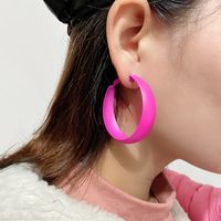 1 Pair Lady Geometric Spray Paint Metal Earrings sku image 2