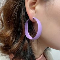 1 Pair Lady Geometric Spray Paint Metal Earrings sku image 7