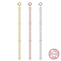Simple Style Geometric Solid Color Sterling Silver Polishing Plating 14k Gold Plated Extension Chain main image 4