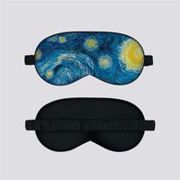 New Down Cotton Oil Painting Double-sided Artificial Silk Shading Eye Mask Sleep Elastic Lunch Break Eye Mask Relieve Fatigue Eye Protection sku image 1