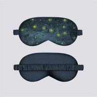 New Down Cotton Oil Painting Double-sided Artificial Silk Shading Eye Mask Sleep Elastic Lunch Break Eye Mask Relieve Fatigue Eye Protection sku image 5